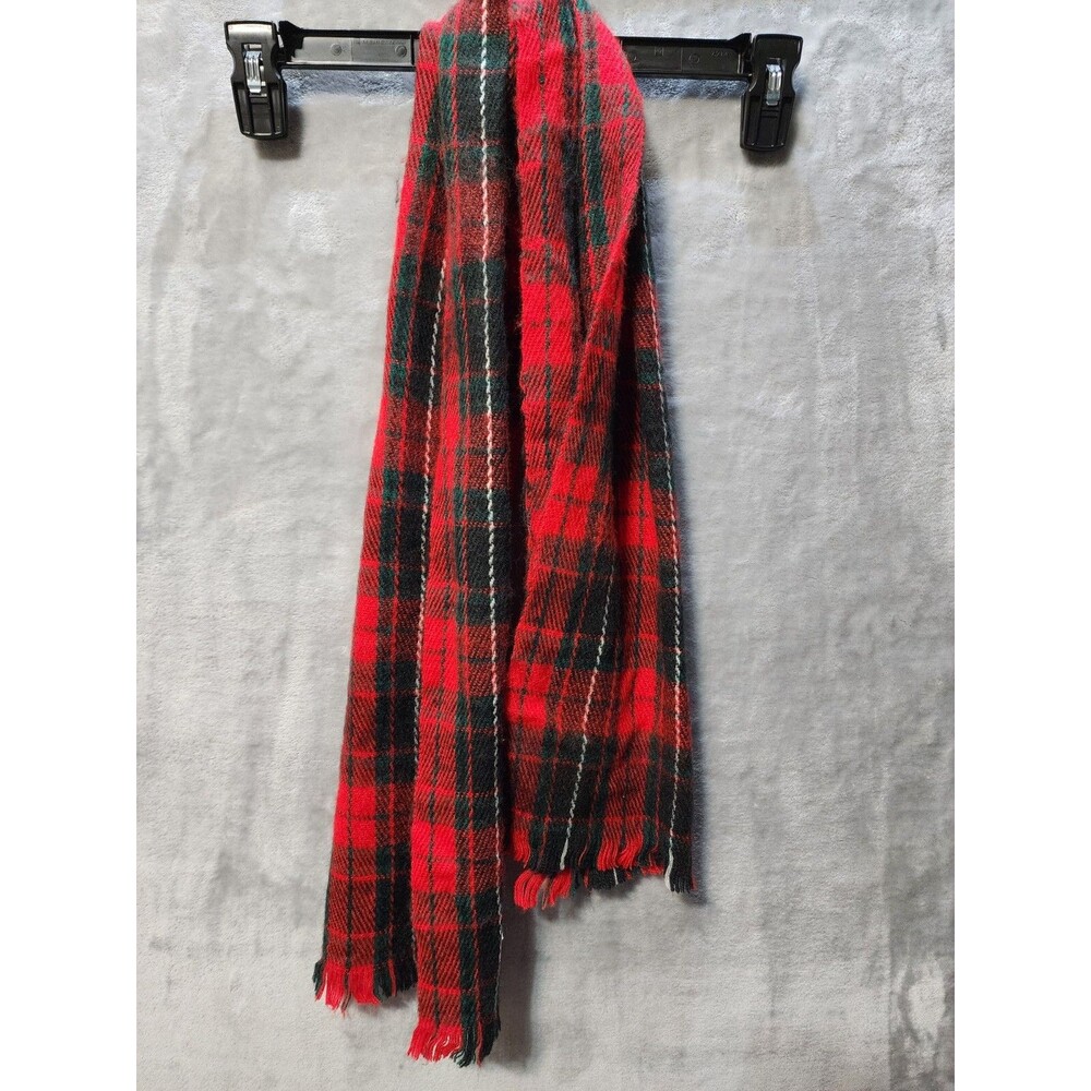Winter Fall Scarf Red Tartan Plaid Soft Classic Fringe Outdoor 100% Acrylic
